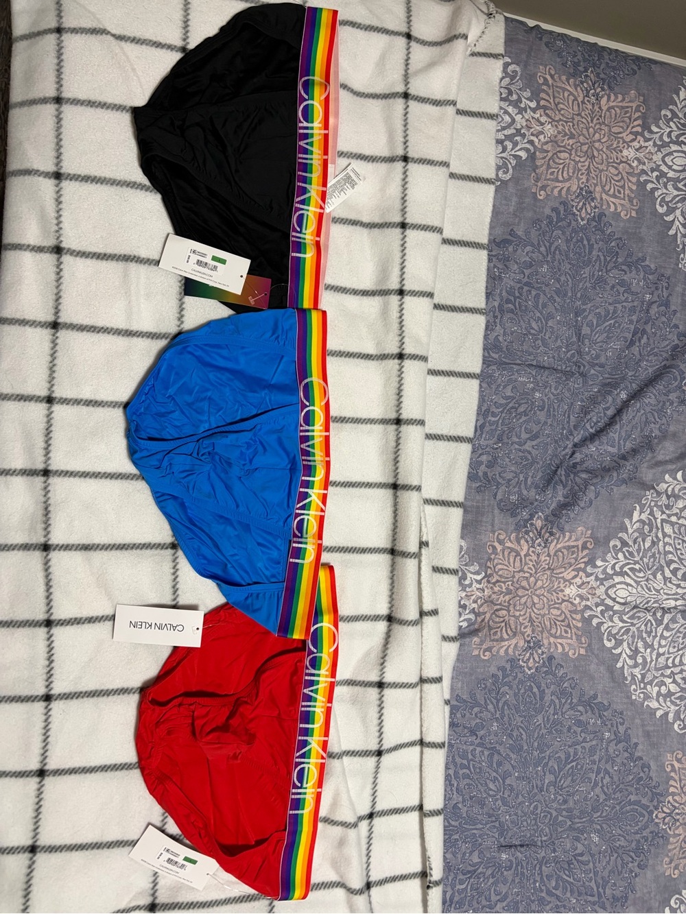 Calvin Klein men’s sport briefs — Black, Blue & Red